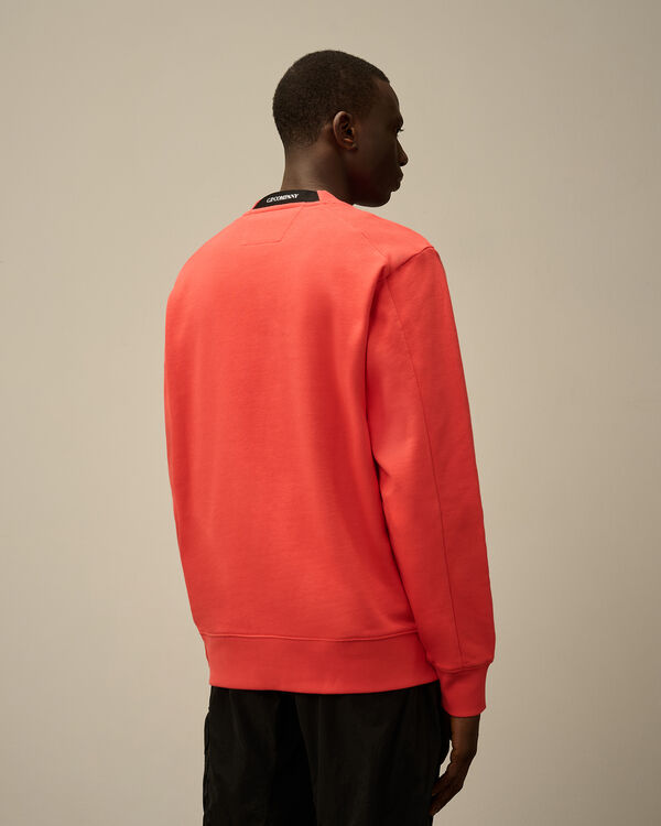 C.p. Company Diagonal Raised Fleece Crewneck Lens Sweatshirt POINCIANA - ORANGE