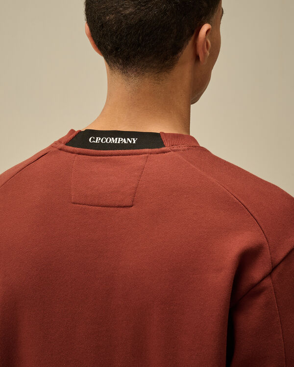 C.p. Company Diagonal Raised Fleece Crewneck Lens Sweatshirt SABLE - BROWN