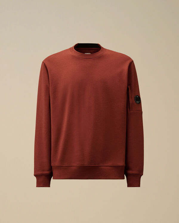 c.p. company Diagonal Raised Fleece Crewneck Lens Sweatshirt SABLE - BROWN