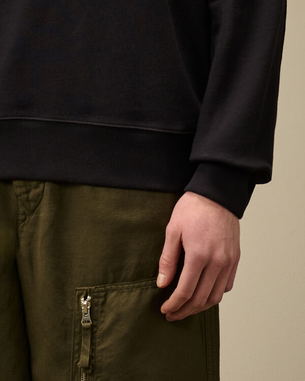 C.p. Company Diagonal Raised Fleece Crewneck Lens Sweatshirt TOTAL ECLIPSE - BLUE