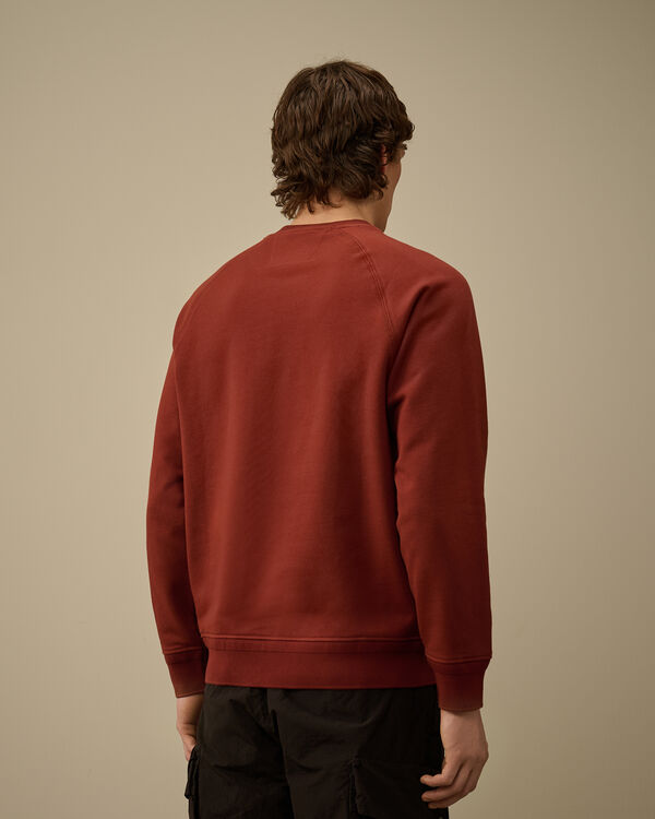 C.p. Company Diagonal Raised Fleece Crewneck Logo Sweatshirt SABLE - BROWN