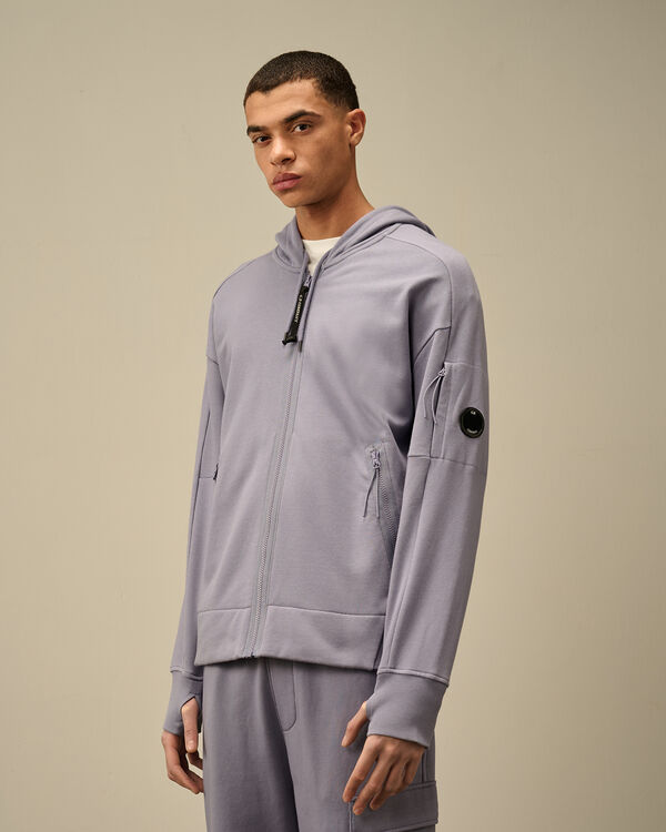 C.p. Company Diagonal Raised Fleece Full Zip Hooded Sweatshirt LAVANDER VIOLET