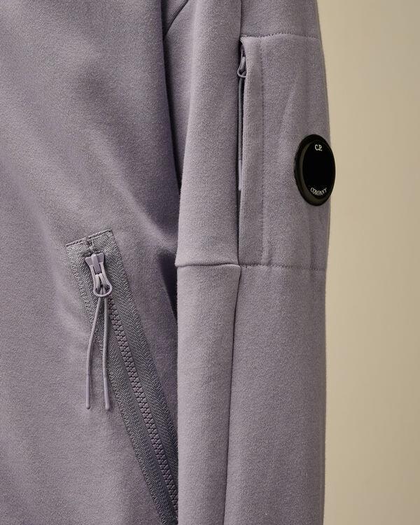 C.p. Company Diagonal Raised Fleece Full Zip Hooded Sweatshirt LAVANDER VIOLET