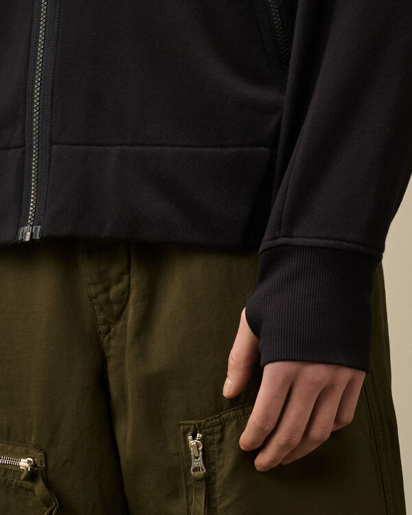 C.p. Company Diagonal Raised Fleece Full Zip Hooded Sweatshirt TOTAL ECLIPSE - BLUE