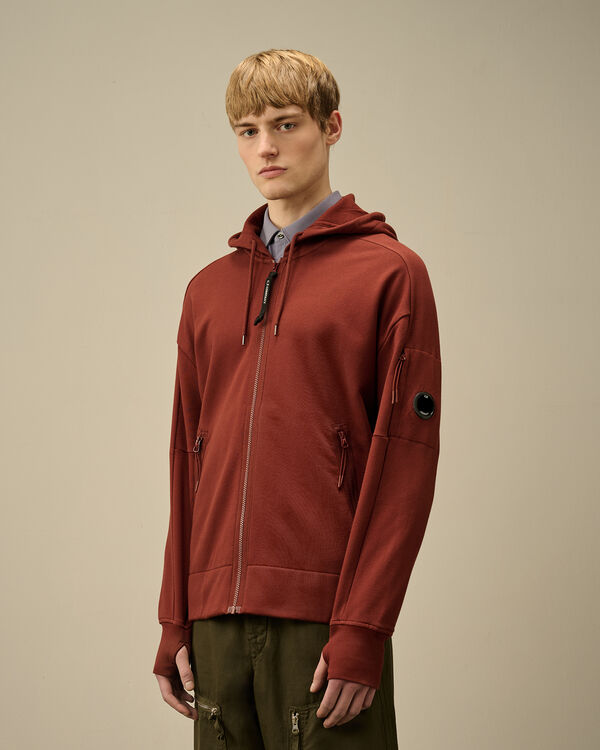 C.p. Company Diagonal Raised Fleece Full Zip Hooded Sweatshirt SABLE - BROWN