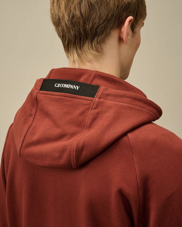 C.p. Company Diagonal Raised Fleece Full Zip Hooded Sweatshirt SABLE - BROWN