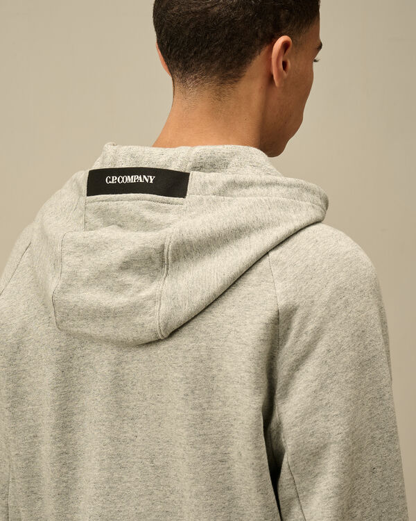C.p. Company Diagonal Raised Fleece Full Zip Hooded Sweatshirt GREYSTONE MELANGE - GREY