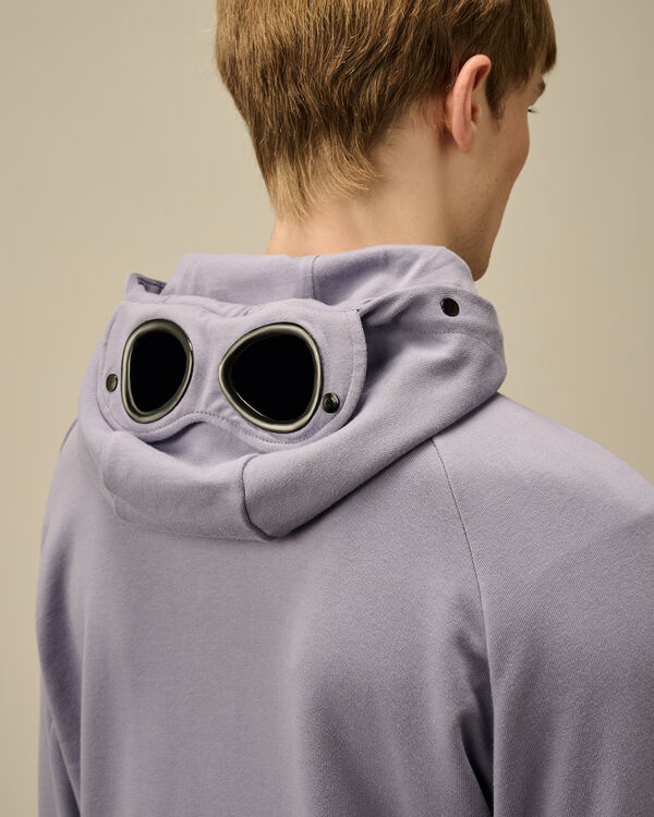 C.p. Company Diagonal Raised Fleece Goggle Hooded Sweatshirt LAVANDER VIOLET