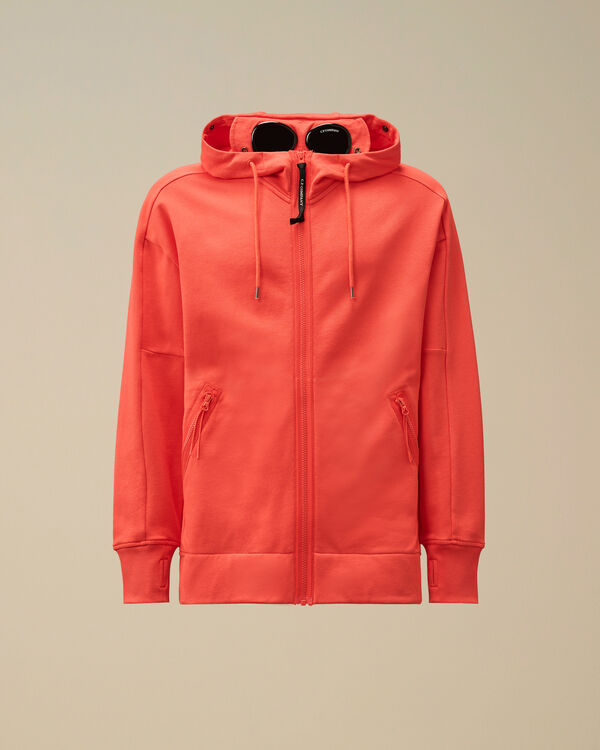 c.p. company Diagonal Raised Fleece Goggle Hooded Sweatshirt POINCIANA - ORANGE