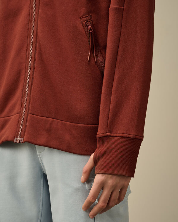 C.p. Company Diagonal Raised Fleece Goggle Hooded Sweatshirt SABLE - BROWN