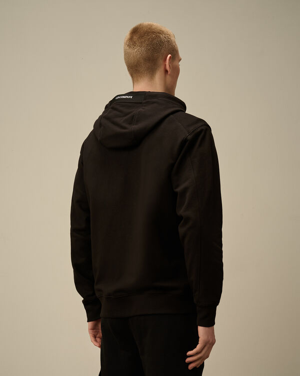 C.p. Company Diagonal Raised Fleece Hooded Sweatshirt BLACK