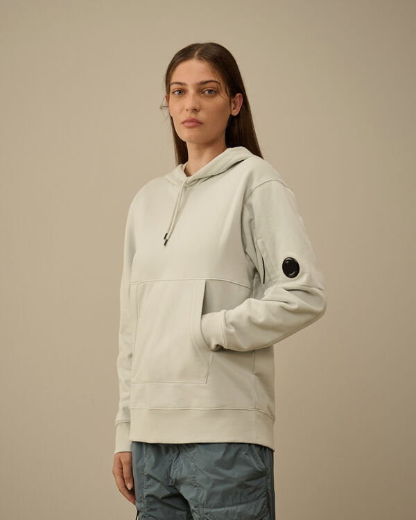 C.p. Company Diagonal Raised Fleece Hooded Sweatshirt BLUE FOX - GREY