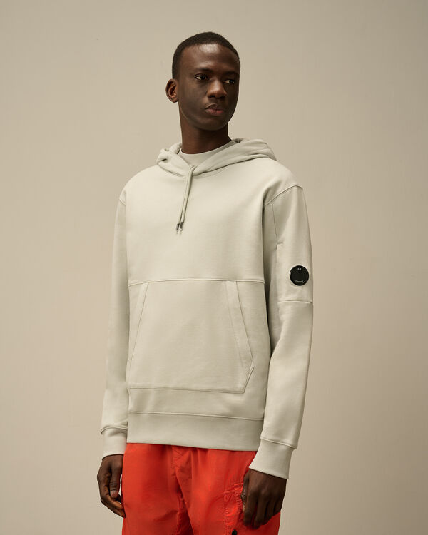 C.p. Company Diagonal Raised Fleece Hooded Sweatshirt BLUE FOX - GREY