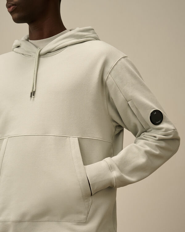 C.p. Company Diagonal Raised Fleece Hooded Sweatshirt BLUE FOX - GREY