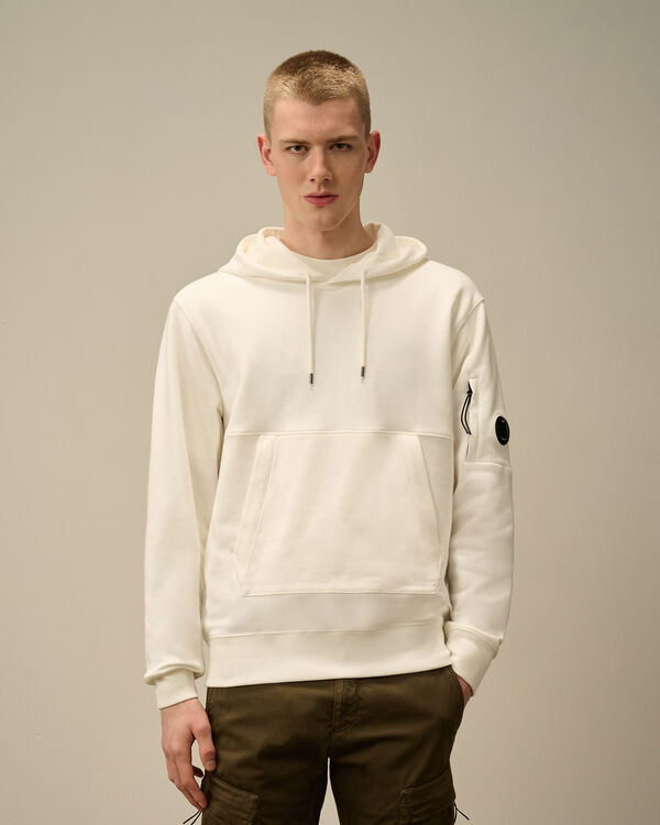 C.p. Company Diagonal Raised Fleece Hooded Sweatshirt GAUZE WHITE