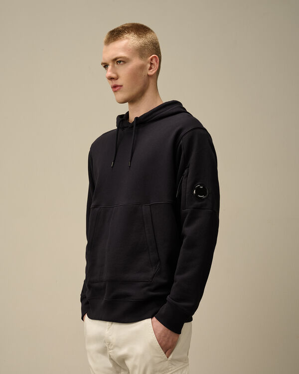 C.p. Company Diagonal Raised Fleece Hooded Sweatshirt TOTAL ECLIPSE - BLUE