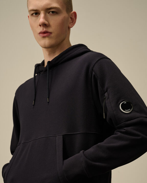 C.p. Company Diagonal Raised Fleece Hooded Sweatshirt TOTAL ECLIPSE - BLUE