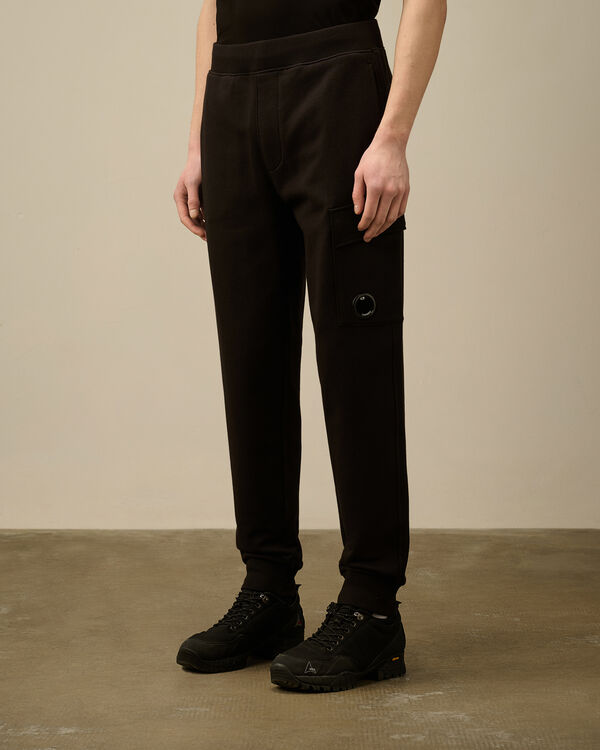C.p. Company Diagonal Raised Fleece Lens Sweatpants BLACK