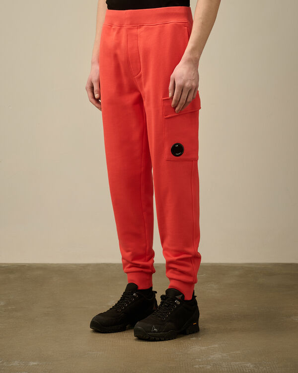 C.p. Company Diagonal Raised Fleece Lens Sweatpants POINCIANA - ORANGE
