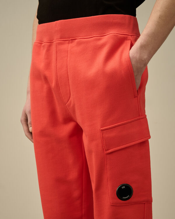 C.p. Company Diagonal Raised Fleece Lens Sweatpants POINCIANA - ORANGE