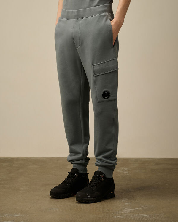 C.p. Company Diagonal Raised Fleece Lens Sweatpants STORMY WEATHER - BLUE