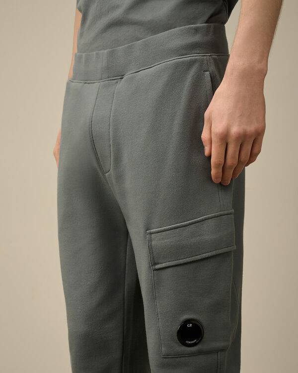 C.p. Company Diagonal Raised Fleece Lens Sweatpants STORMY WEATHER - BLUE
