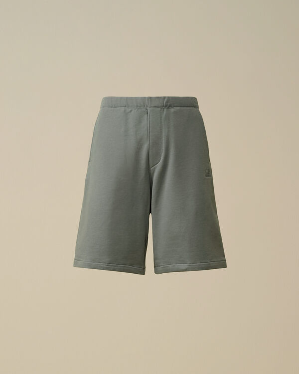 c.p. company Diagonal Raised Fleece Logo Shorts STORMY WEATHER - BLUE