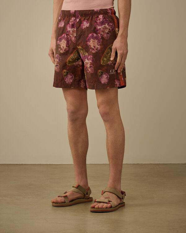 C.p. Company Flatt Nylon Flower Printed Swim Shorts SABLE - BROWN