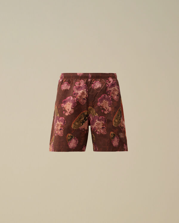 c.p. company Flatt Nylon Flower Printed Swim Shorts SABLE - BROWN