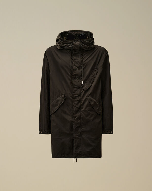 c.p. company Flatt Nylon Goggle Fishtail Parka BLACK