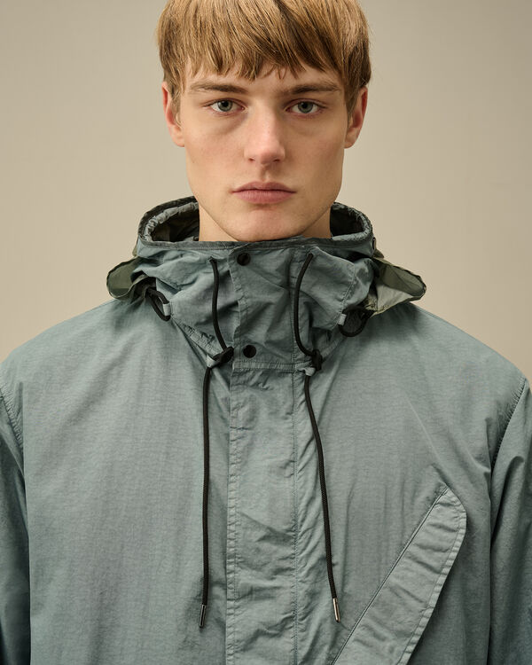 C.p. Company Flatt Nylon Goggle Fishtail Parka STORMY WEATHER - BLUE