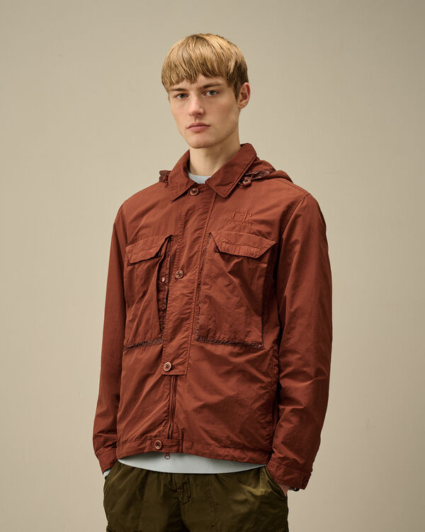 C.p. Company Flatt Nylon Goggle Overshirt SABLE - BROWN