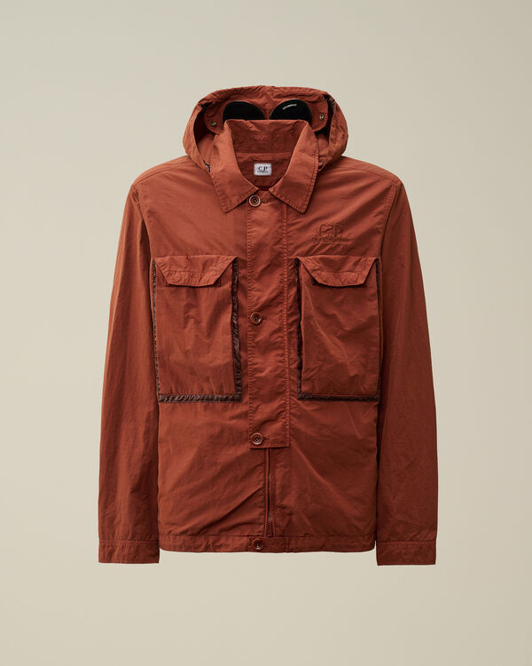c.p. company Flatt Nylon Goggle Overshirt SABLE - BROWN