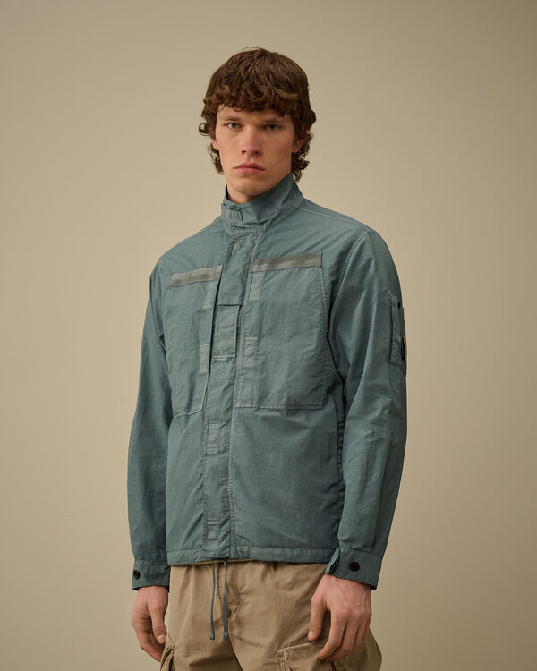 C.p. Company Flatt Nylon Lens Overshirt STORMY WEATHER - BLUE