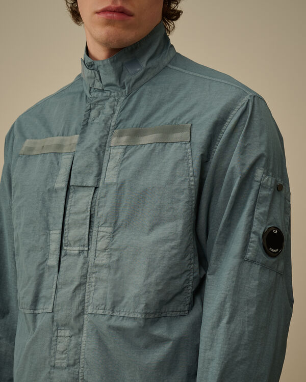 C.p. Company Flatt Nylon Lens Overshirt STORMY WEATHER - BLUE