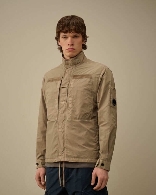 C.p. Company Flatt Nylon Lens Overshirt VINTAGE KHAKI - BEIGE