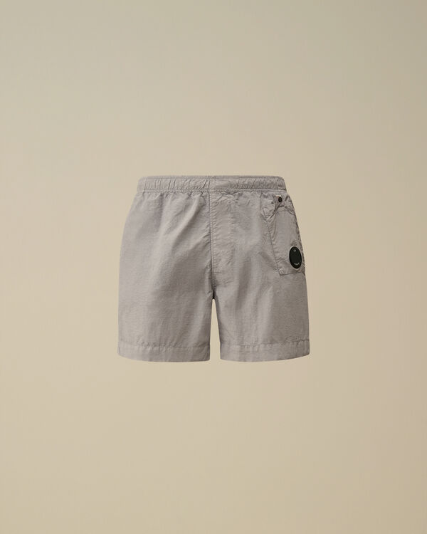 c.p. company Flatt Nylon Lens Swim Shorts LIMESTONE - GREY