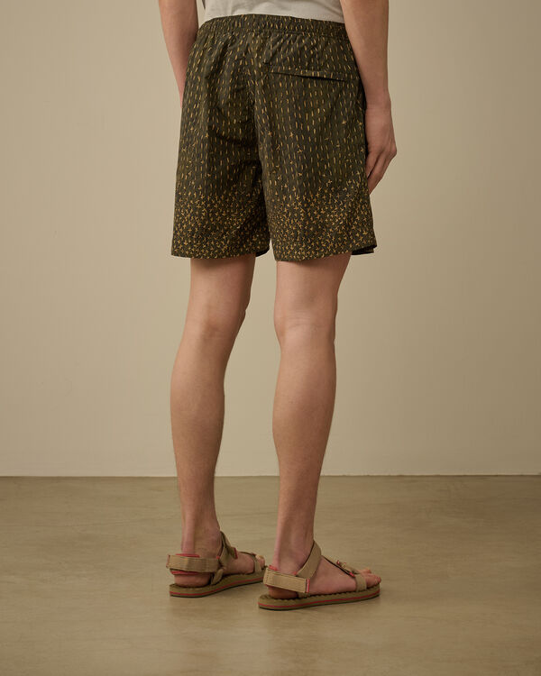 C.p. Company Flatt Nylon Sashiko Printed Swim Shorts IVY GREEN