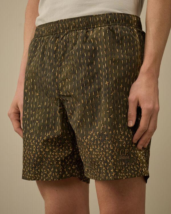C.p. Company Flatt Nylon Sashiko Printed Swim Shorts IVY GREEN