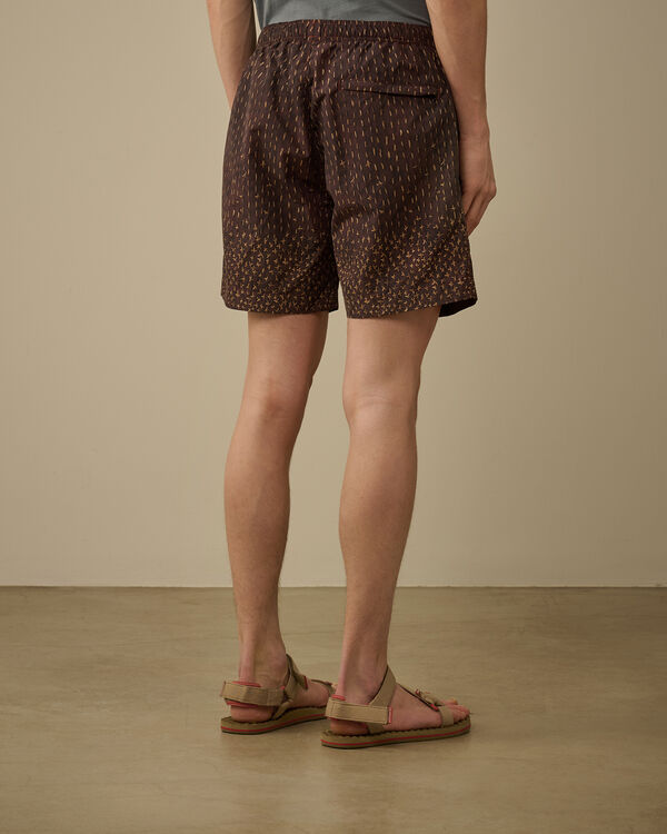C.p. Company Flatt Nylon Sashiko Printed Swim Shorts SABLE - BROWN