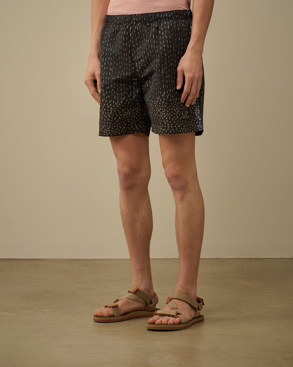 C.p. Company Flatt Nylon Sashiko Printed Swim Shorts TOTAL ECLIPSE - BLUE