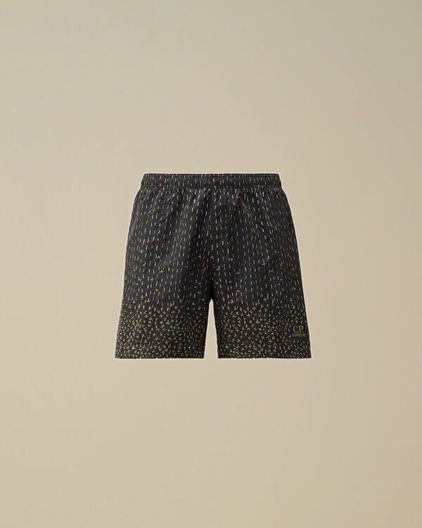 c.p. company Flatt Nylon Sashiko Printed Swim Shorts TOTAL ECLIPSE - BLUE