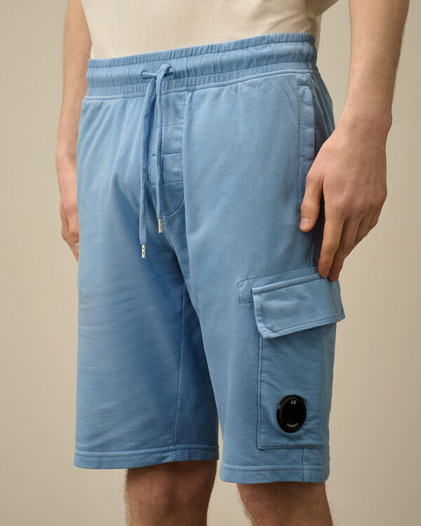 C.p. Company Light Fleece Cargo Lens Shorts PACIFIC COAST - LIGHT-BLUE