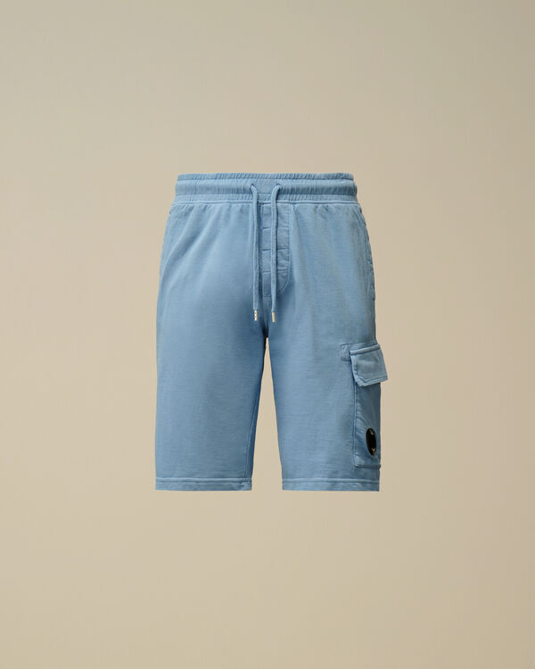 c.p. company Light Fleece Cargo Lens Shorts PACIFIC COAST - LIGHT-BLUE