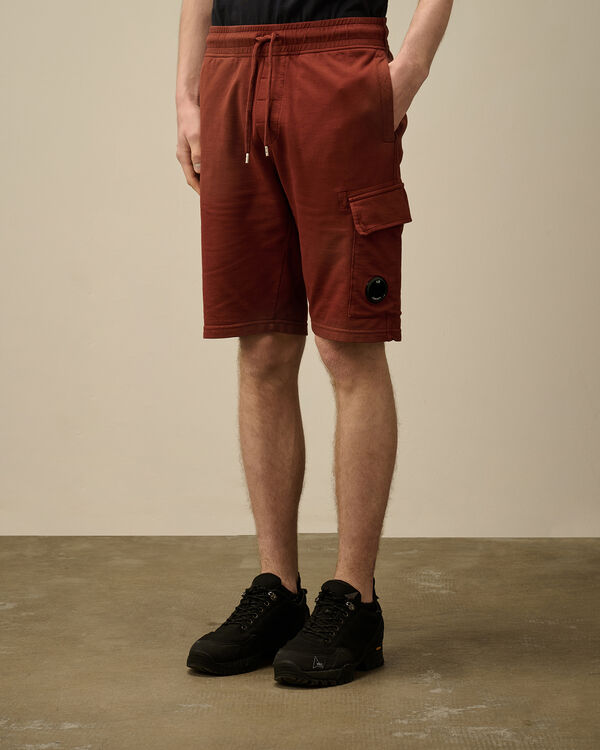 C.p. Company Light Fleece Cargo Lens Shorts SABLE - BROWN