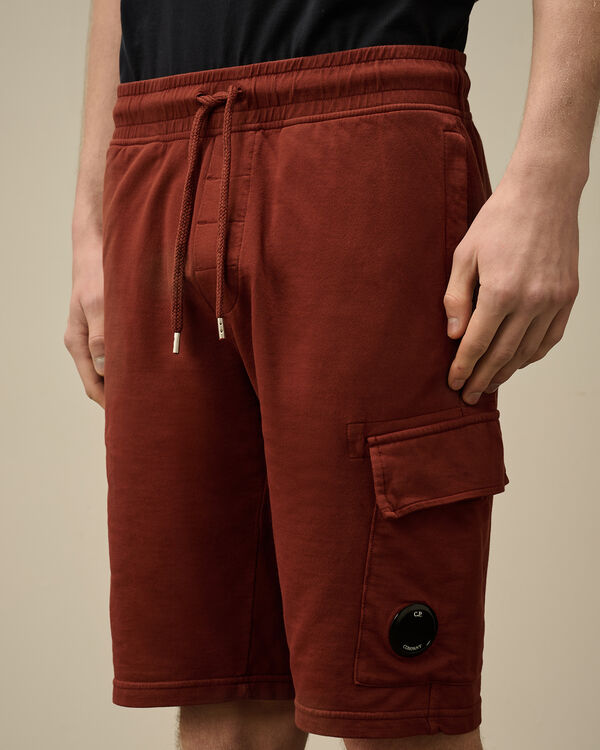 C.p. Company Light Fleece Cargo Lens Shorts SABLE - BROWN