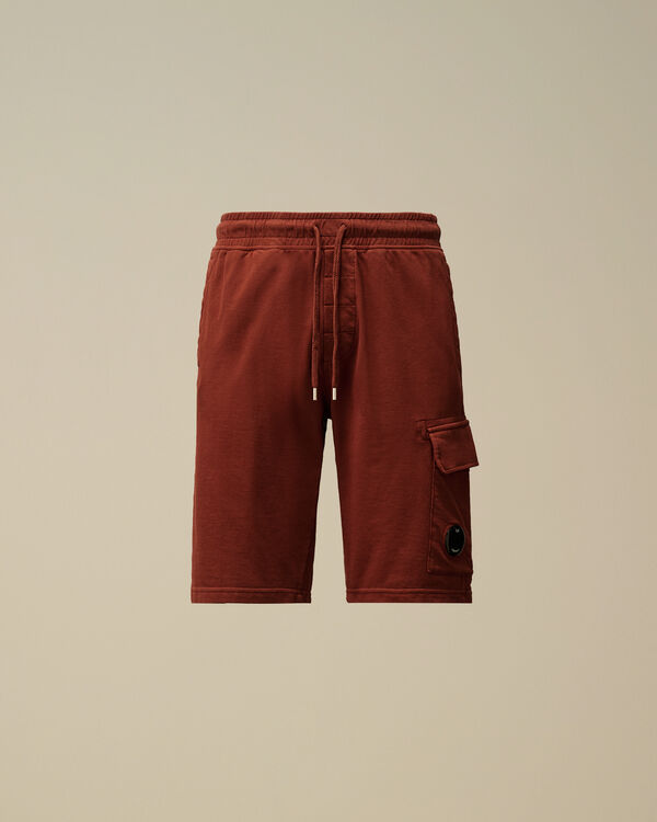 c.p. company Light Fleece Cargo Lens Shorts SABLE - BROWN