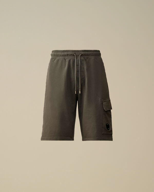 c.p. company Light Fleece Cargo Lens Shorts SMOKED PEARL - GREY