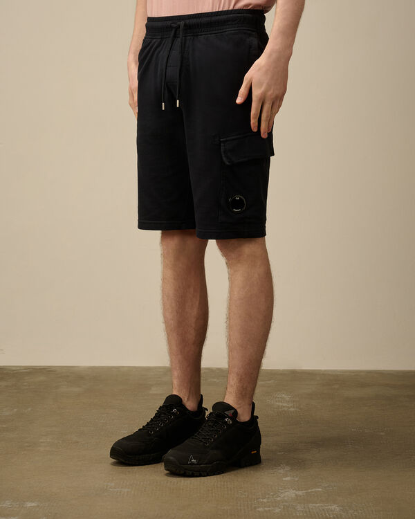 C.p. Company Light Fleece Cargo Lens Shorts TOTAL ECLIPSE - BLUE