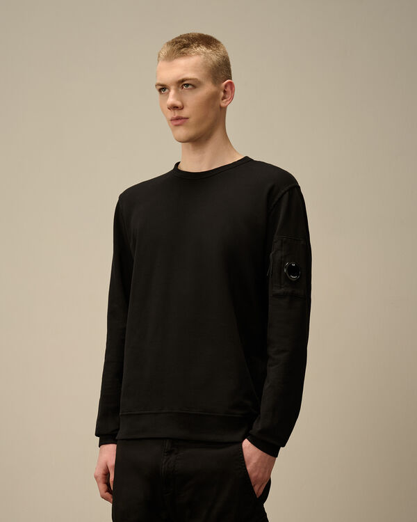 C.p. Company Light Fleece Crewneck Lens Sweatshirt BLACK